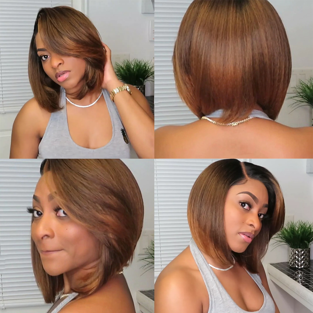 Glueless Wig With Elastic Belt|🔥Brazilian Human Hair Natural Hairline Wave HD Lace Front Bob Wig