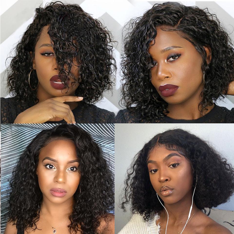 Glueless Wig With Elastic Belt|🔥4*4 Lace Closure Bob Curly Lace Front Wigs With Baby Hair