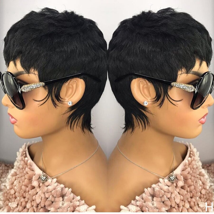 🔥Hot| Short Pixie Cut Bob Wig Pre-Plucked Hairline Pre-Bleached Knots Lace Wig With Bangs