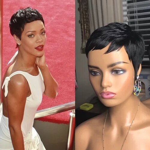 Glueless Wig With Elastic Belt|🎉4*4 Lace Closure  Short Wavy Bob Pixie Cut With Bangs Pre Plucked with Baby Hair