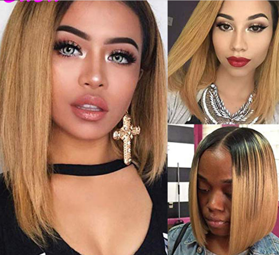 Glueless Wig With Elastic Belt|🔥13X4 Brazilian Short Straight Bob Lace Front Wigs Pre Plucked 