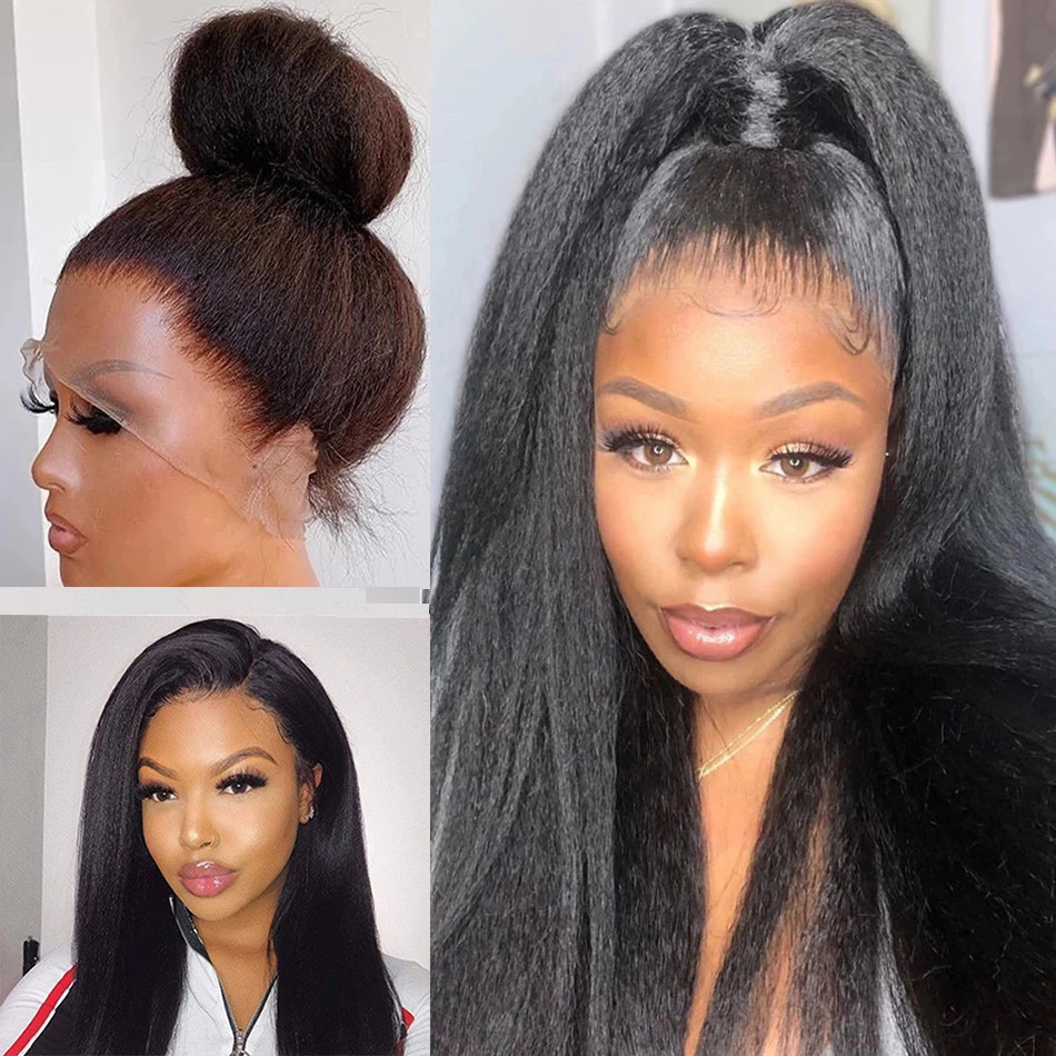 Glueless Wig With Elastic Belt|🔥100% Human Hair Wigs Straight Lace Front Wigs Pre Plucked with Baby Hair