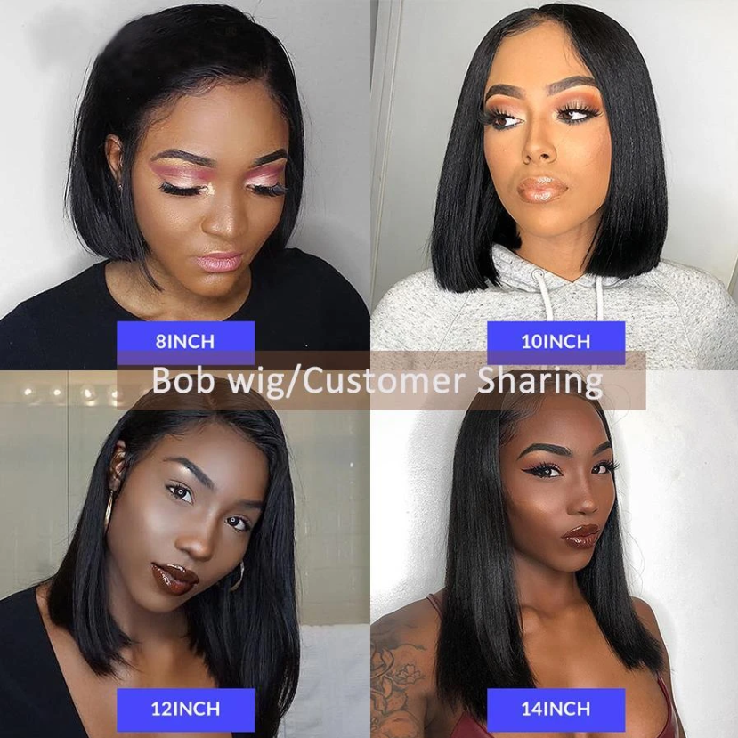 Glueless Wig With Elastic Belt|🔥13*4 Lace Front Wigs Short Bob Straight Wigs With Baby Hair