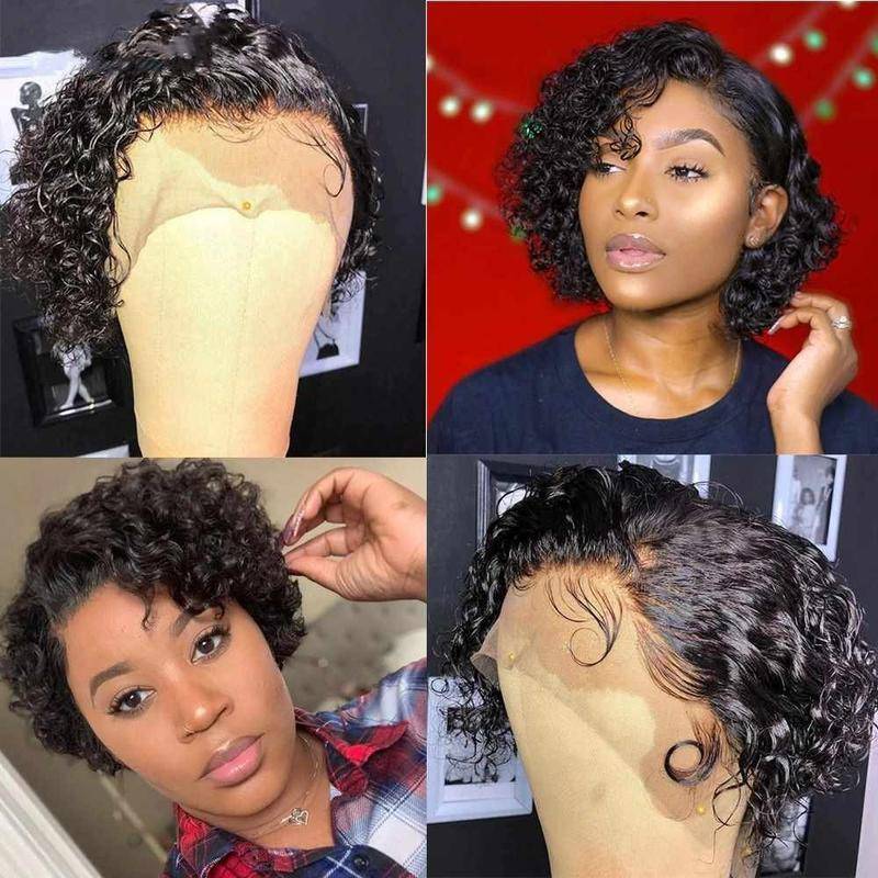 Glueless Wig With Elastic Belt|🔥Pixie Cut Curly Bob Lace Front Wigs Pre Plucked with Baby Hair