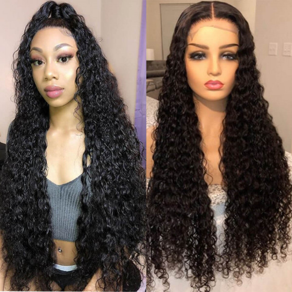Glueless Wig With Elastic Belt|🎉Natural Hairline Water Wave 13*4  Lace Front Wigs With Baby Hair