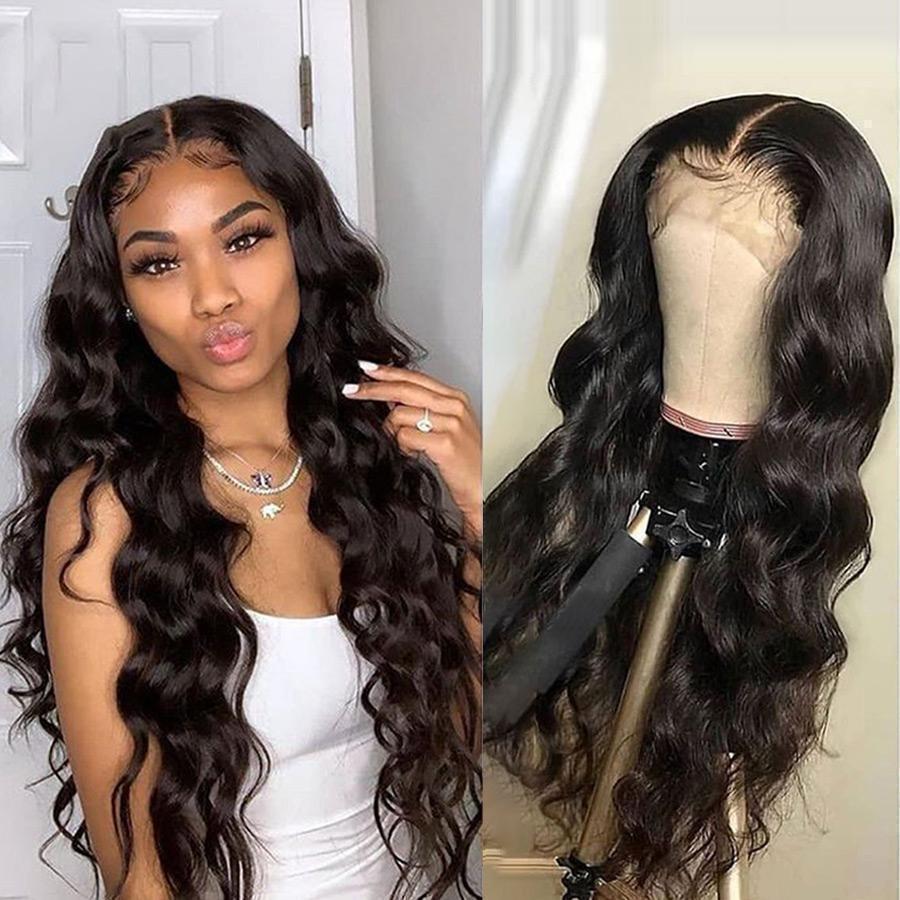 Glueless Wig With Elastic Belt|🔥Brazilian Remy Hair Body Wave Long Wig Pre Plucked Lace Front Wigs