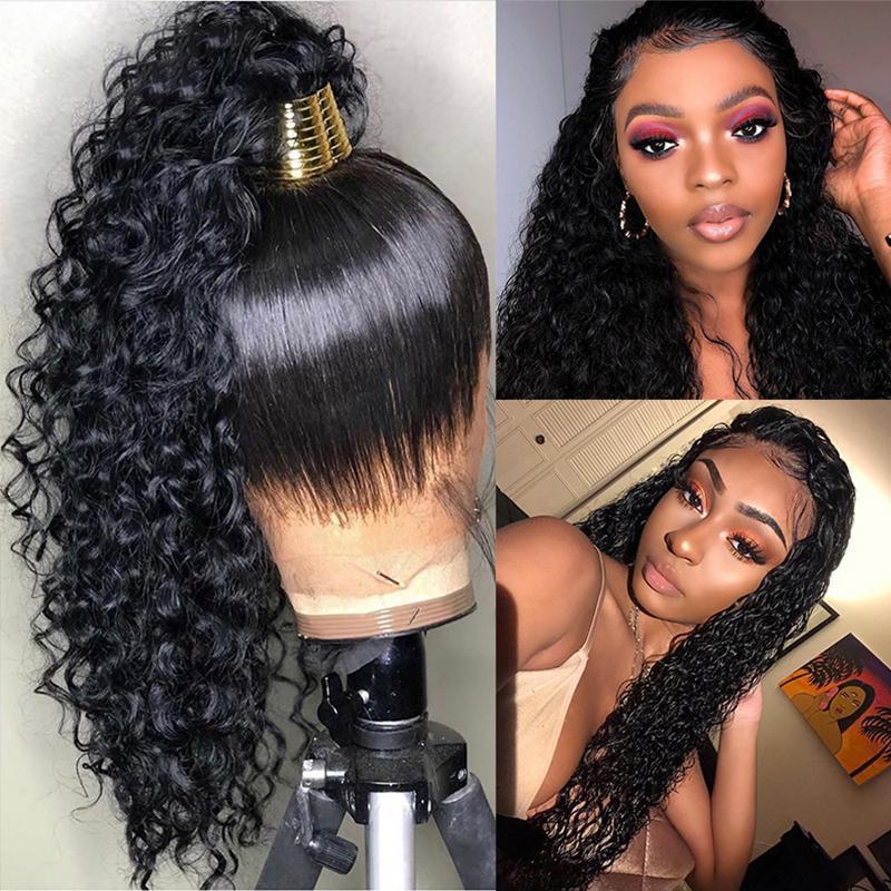 Glueless Wig With Elastic Belt|🔥Curly Water Wave Wig 360 Lace Frontal Wig Pre Plucked With Baby Hair