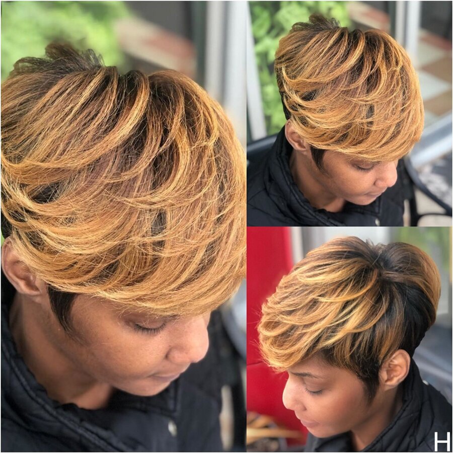 🔥Hot| Short Curly HD Lace Front Glueless Wigs Highlight Short Wavy Bob Pixie Cut With Bangs
