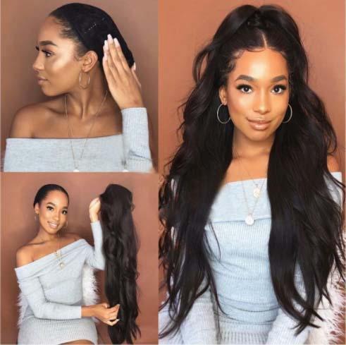 Glueless Wig With Elastic Belt|🔥4*4 Lace Closure Long Body Wave Wig Pre Plucked with Baby Hair