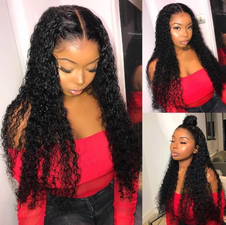Glueless Wig With Elastic Belt|🔥Long Curly Lace Wig 100% Virgin Human Hair Wig Pre Plucked with Baby Hair