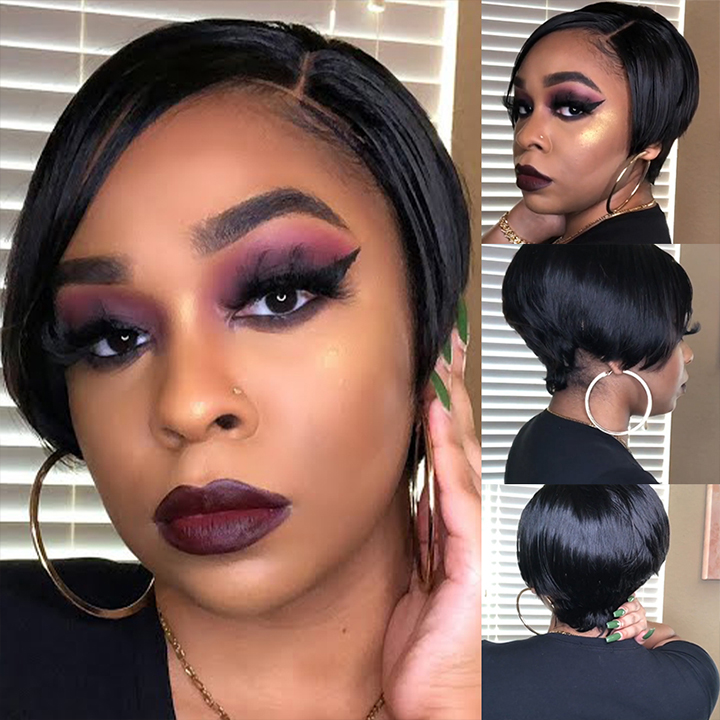 🔥Hot| Glueless Lace Front Short Pixie Cut Bob Lace Wig With Baby Hair
