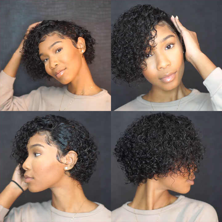 🔥Hot| New Pixie Cut Bob Human Hair Glueless Lace Front Short Curly Wigs With Bangs  