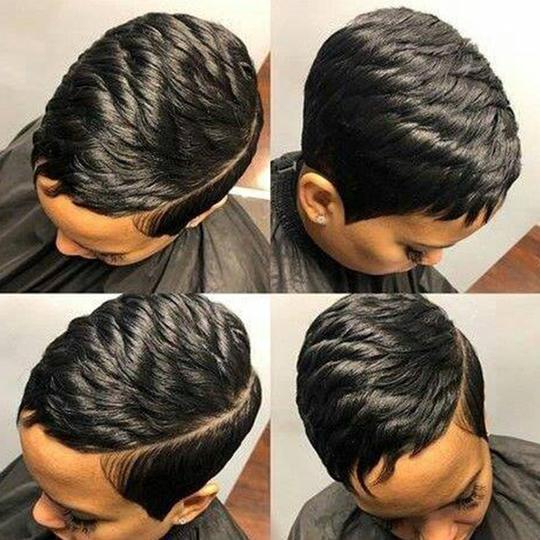 Glueless Wig With Elastic Belt|🎉Deep Pixie Boycuts Layered Super Short Straight Wig with Baby Hair