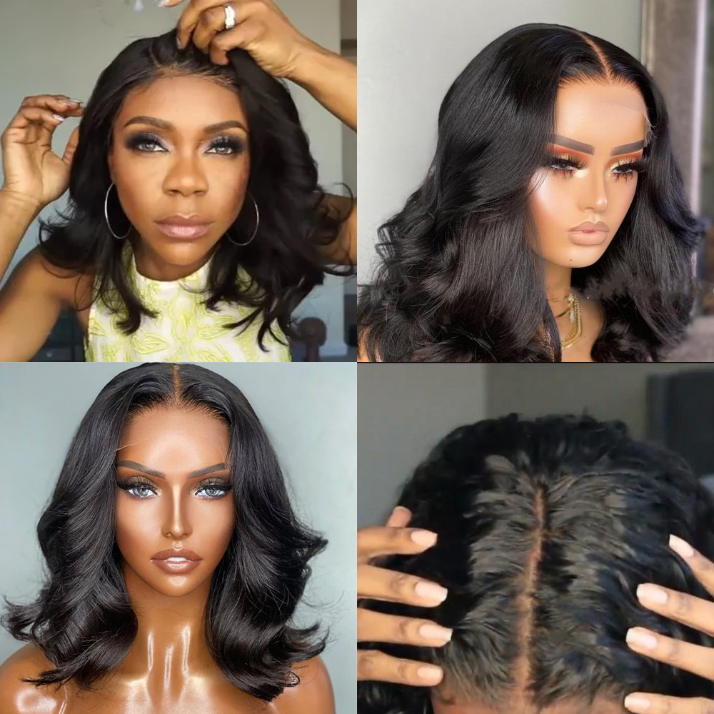 Glueless Wig With Elastic Belt| 🔥HOT Brazilian Glueless Lace Human Short Wave Wig