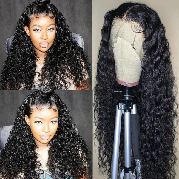 Glueless Wig With Elastic Belt|🔥Water Wave Lace Front Wigs With Baby Hair For Black Women