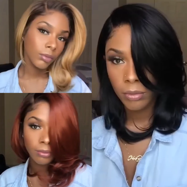 Glueless Wig With Elastic Belt|🔥4*4 Lace Closure Cute Short Body Wavy Wigs Pre Plucked with Baby Hair