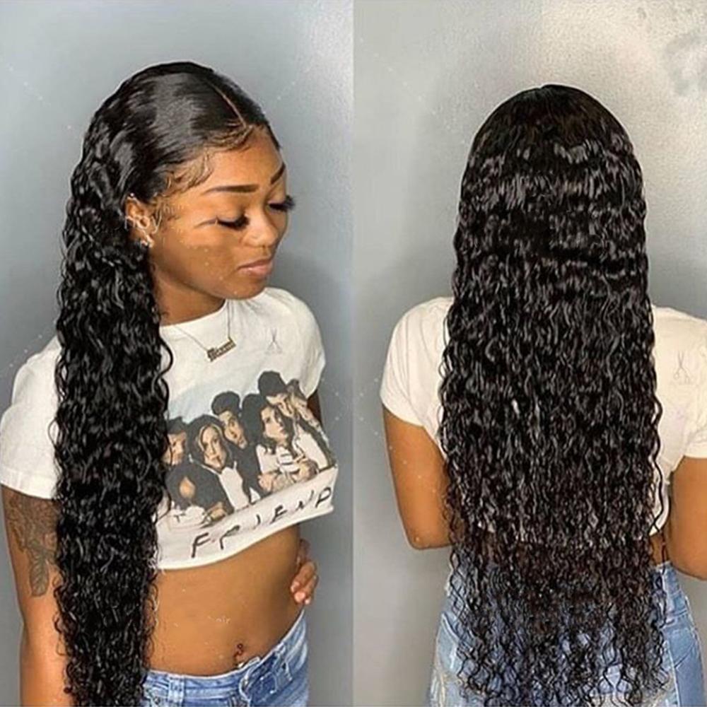 Glueless Wig With Elastic Belt|🔥Brazilian Water Wave Lace Frontal Wigs Pre Plucked With Baby Hair 