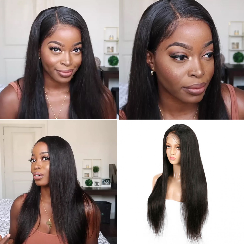 Glueless Wig With Elastic Belt| Straight Lace Front Wigs 150%-250% Density With Baby Hair