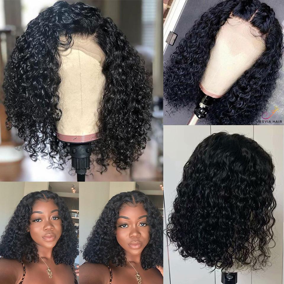 Glueless Wig With Elastic Belt|🔥Brazilian Deep Curly Short Bob Wigs Lace Front Wigs Pre Plucked with Baby Hair