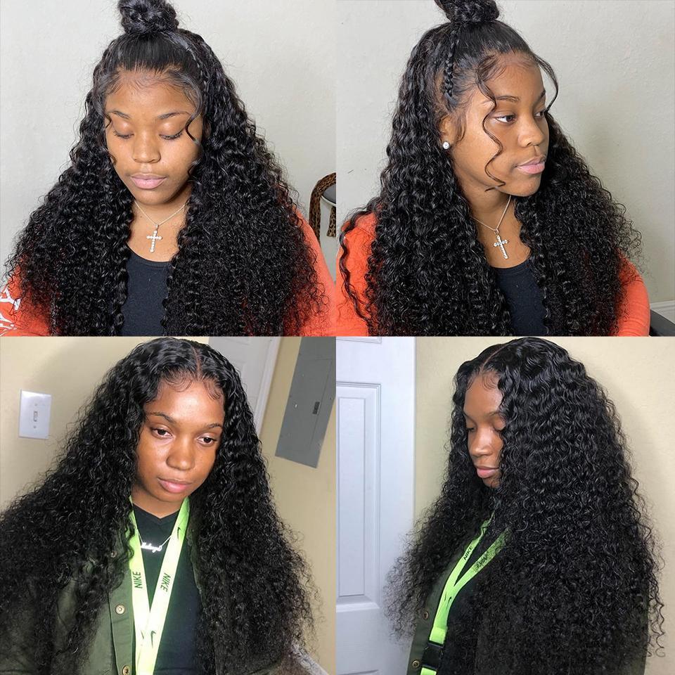 Glueless Wig With Elastic Belt|🔥Brazilian Deep Wave Lace Front Curly Wigs Pre Plucked with Baby Hair