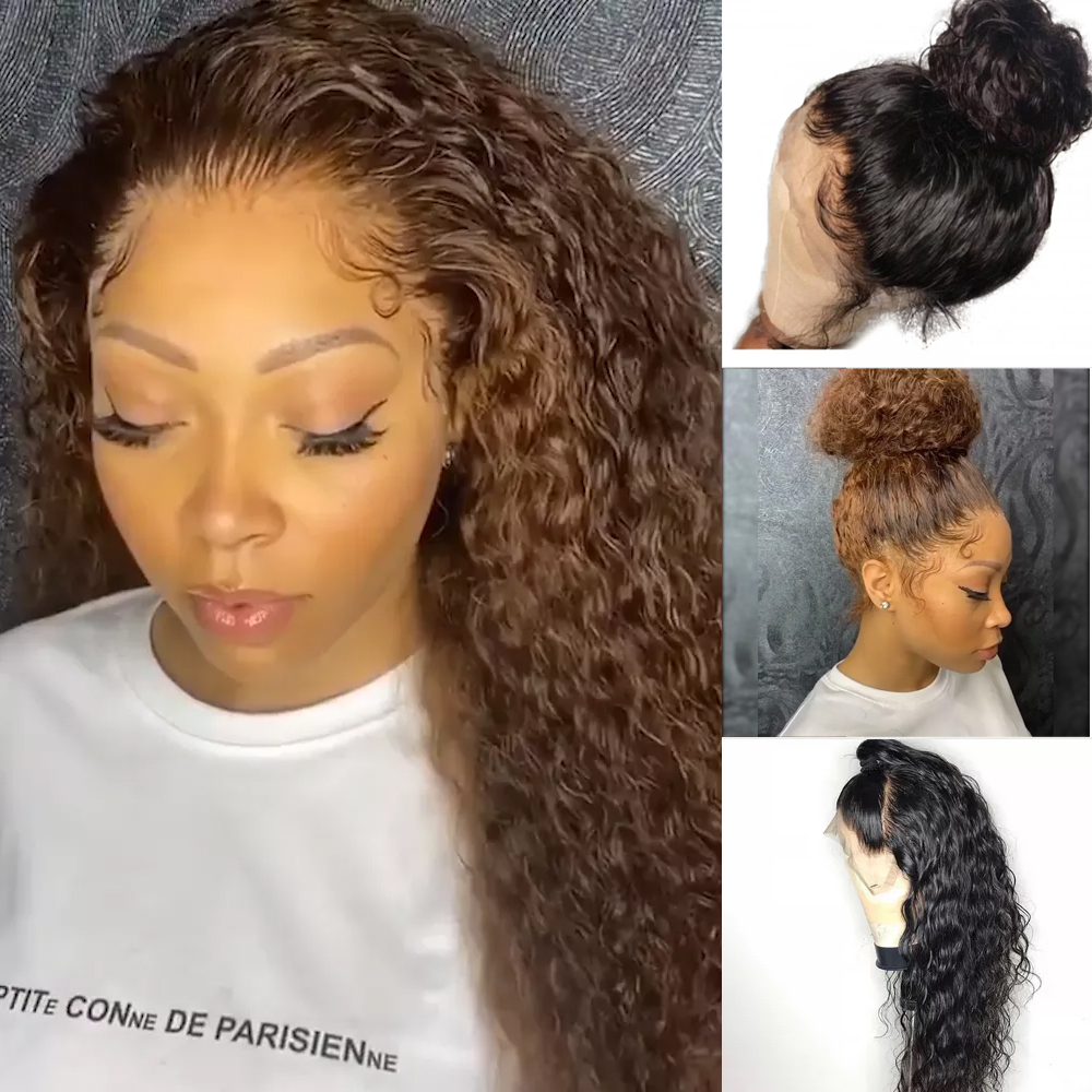 Glueless Wig With Elastic Belt |🔥HOT 2022 4x4 Curly Lace Front Wig 360 Brazilian Remy Wigs Pre Plucked Hairline 