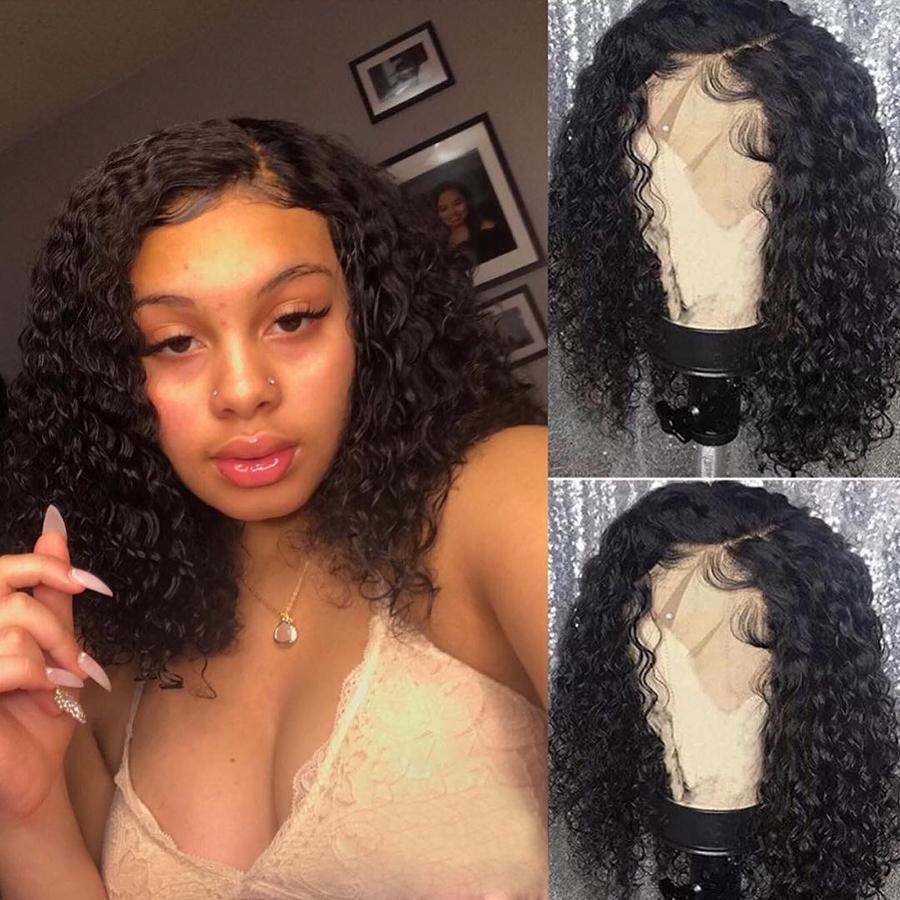 Glueless Wig With Elastic Belt|🔥Remy Human Hair Short Curly HD Lace Front Wigs Pre Plucked with Baby Hair