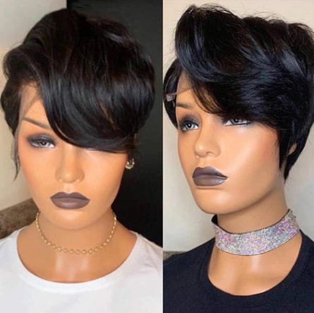 Glueless Wig With Elastic Belt|🔥13x6 Lace Front Wigs Pixie Cut Wig Wavy Brazilian Remy Hair Short Bob 