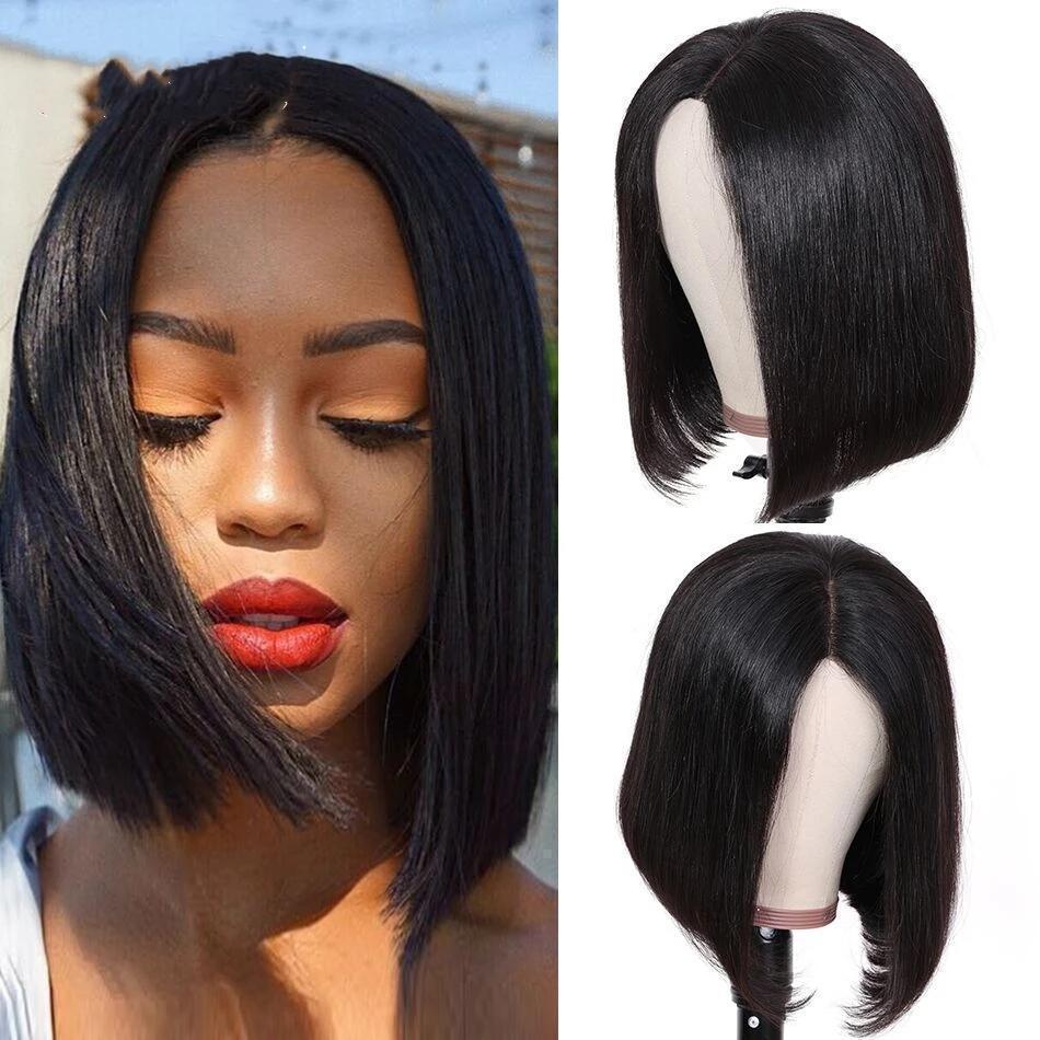 Glueless Wig With Elastic Belt| Short Lace Front  Wigs | Brazilian Straight Wig