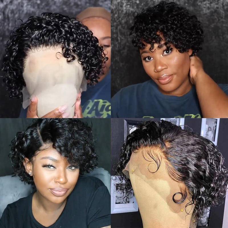 Glueless Wig With Elastic Belt|🔥Short Curly Bob Lace Front Wigs Pre Plucked with Baby Hair
