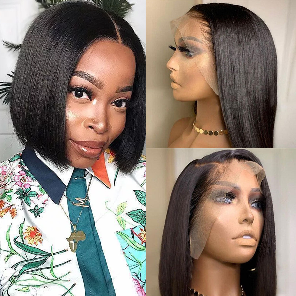 Glueless Wig With Elastic Belt| 🔥Natural Hairline Lace Front Bob Wig Human Hair Pre Plucked with Baby Hair 