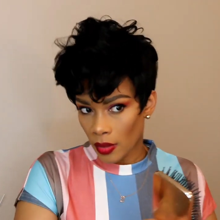 🔥Hot| New Short Pixie Cut Full Lace Wig Brazilian Human Hair Natural Lace Glueless Wig