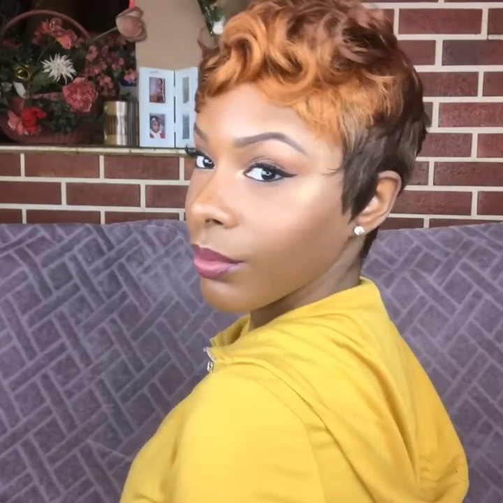 🔥Hot| New Glueless Lace Front Short Wave Lace Front Wigs Pixie Cut Natural Looking Wigs