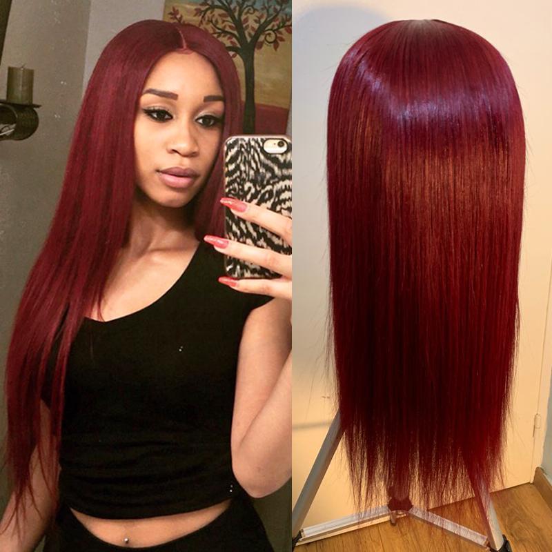 Glueless Wig With Elastic Belt|🔥Brazilian Deep Part Human Hair Lace Front Wigs Straight hair Lady Wig