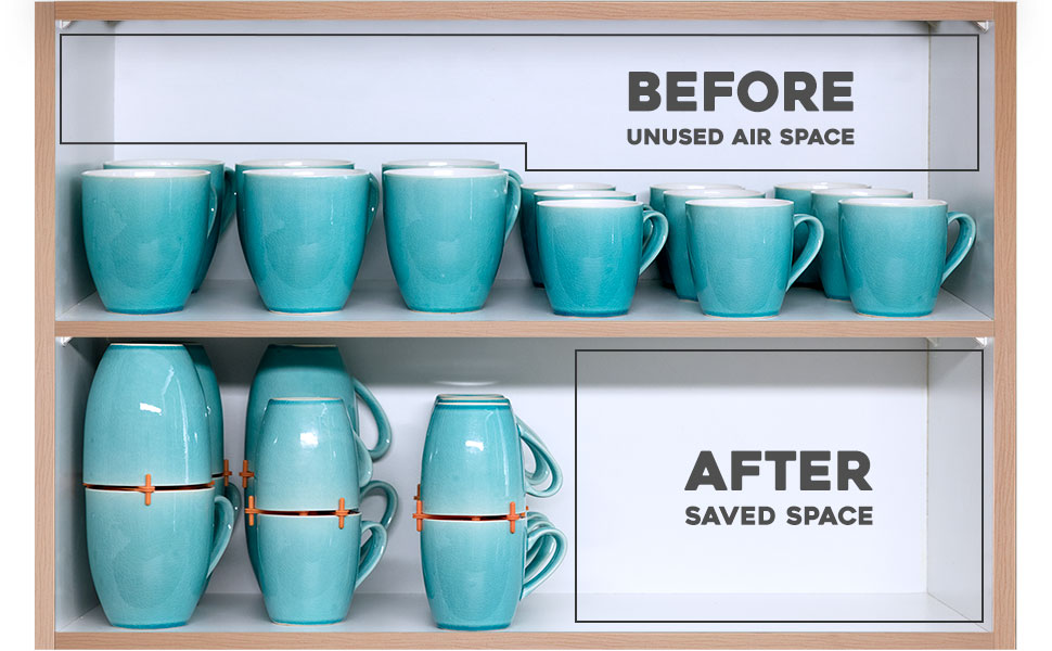 Mug Stacker home narrow counter board turner cupboard stackable shelves elypro mugs cups adjustable