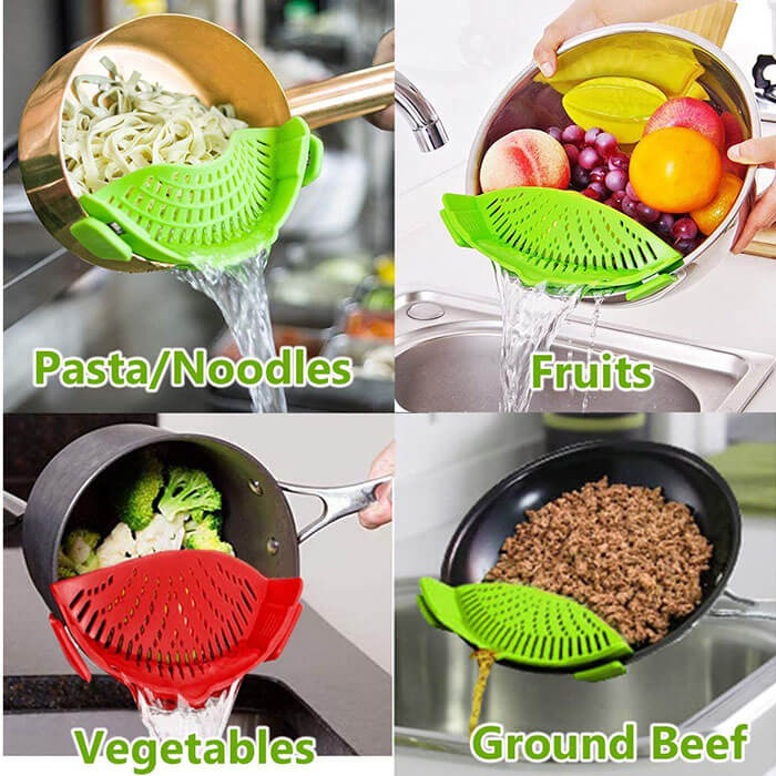 Silicone Clip on Food Strainer