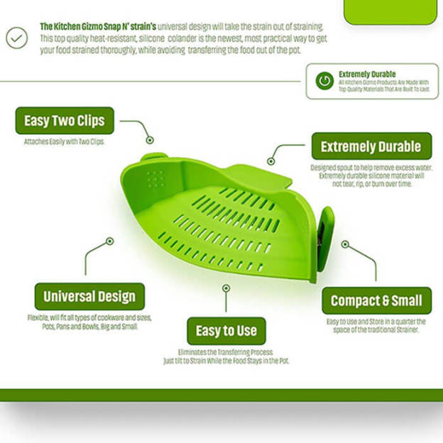 Silicone Clip on Food Strainer