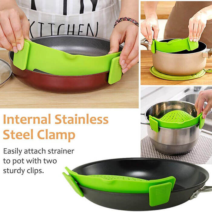 Silicone Clip on Food Strainer