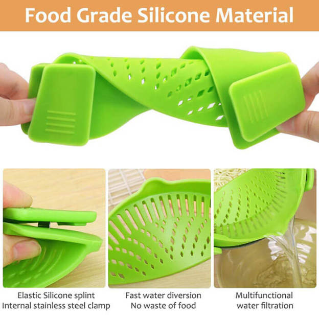Silicone Clip on Food Strainer