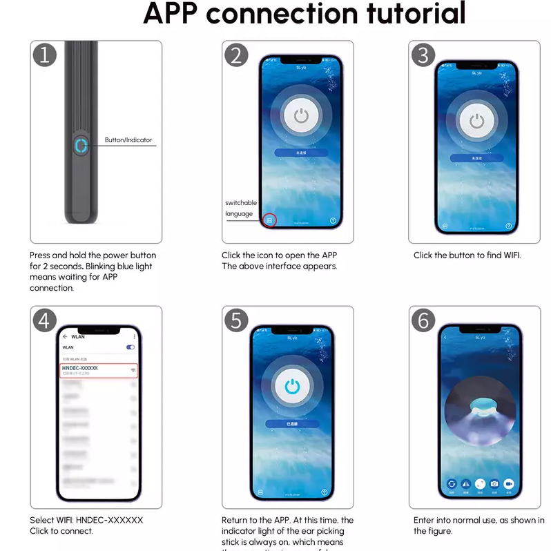 Wi -Fi visible ear wax remover, USB 1080P HD load otoscope (BUY