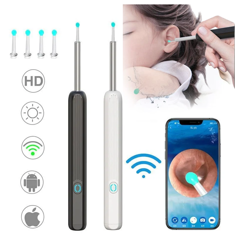 Wi-Fi visible Ear Wax Remover, USB 1080P HD load otoscope