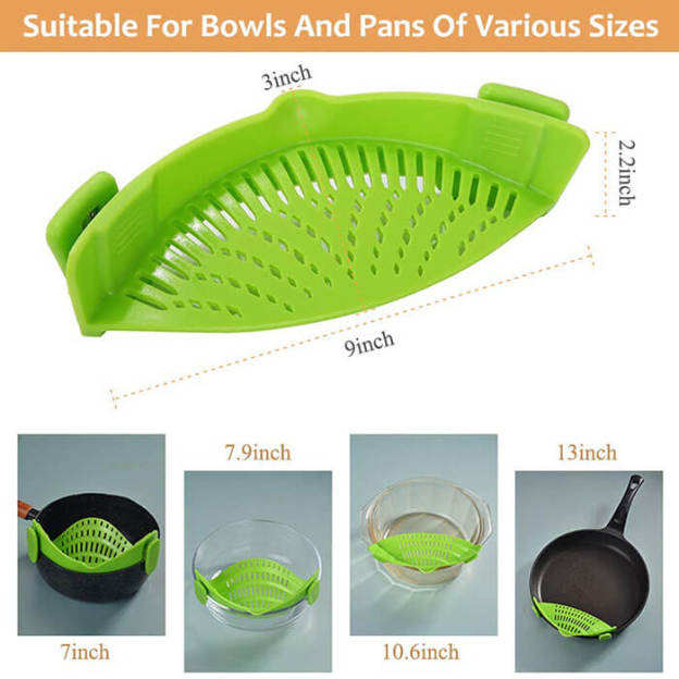 Silicone Clip on Food Strainer