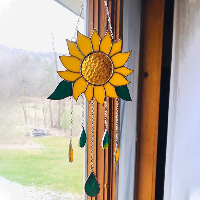 Sunflower Stained Wind Chime