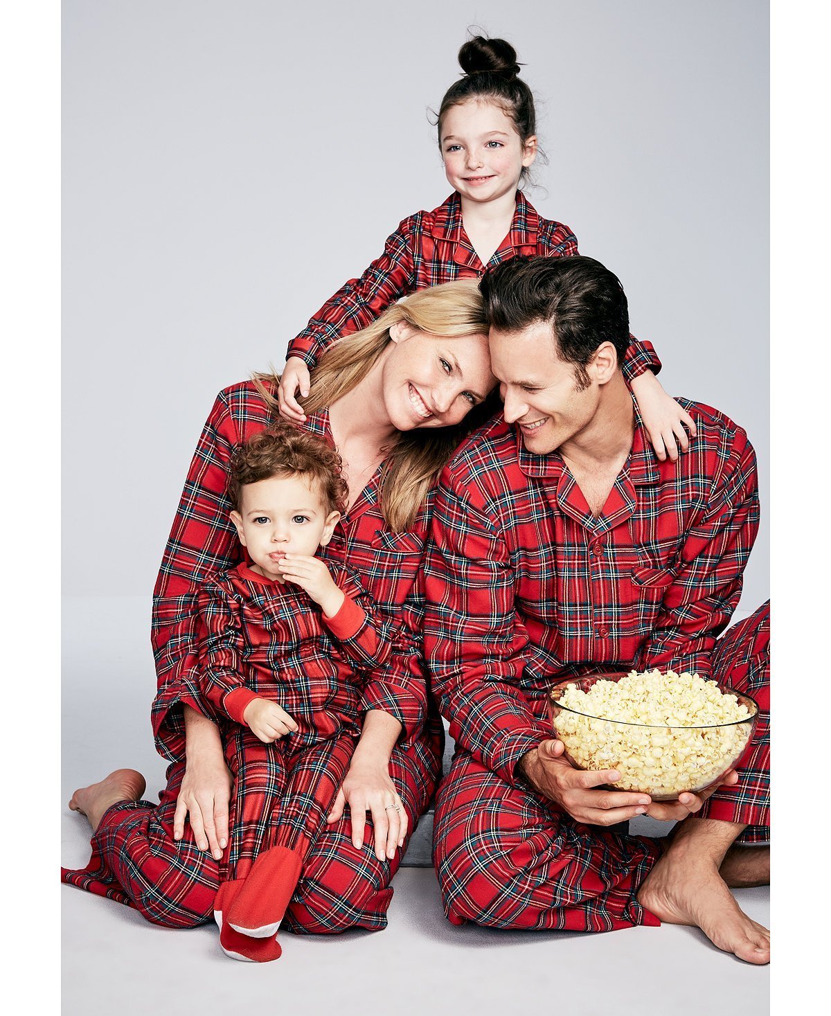 Christmas Red Plaid Printed Home Pajamas