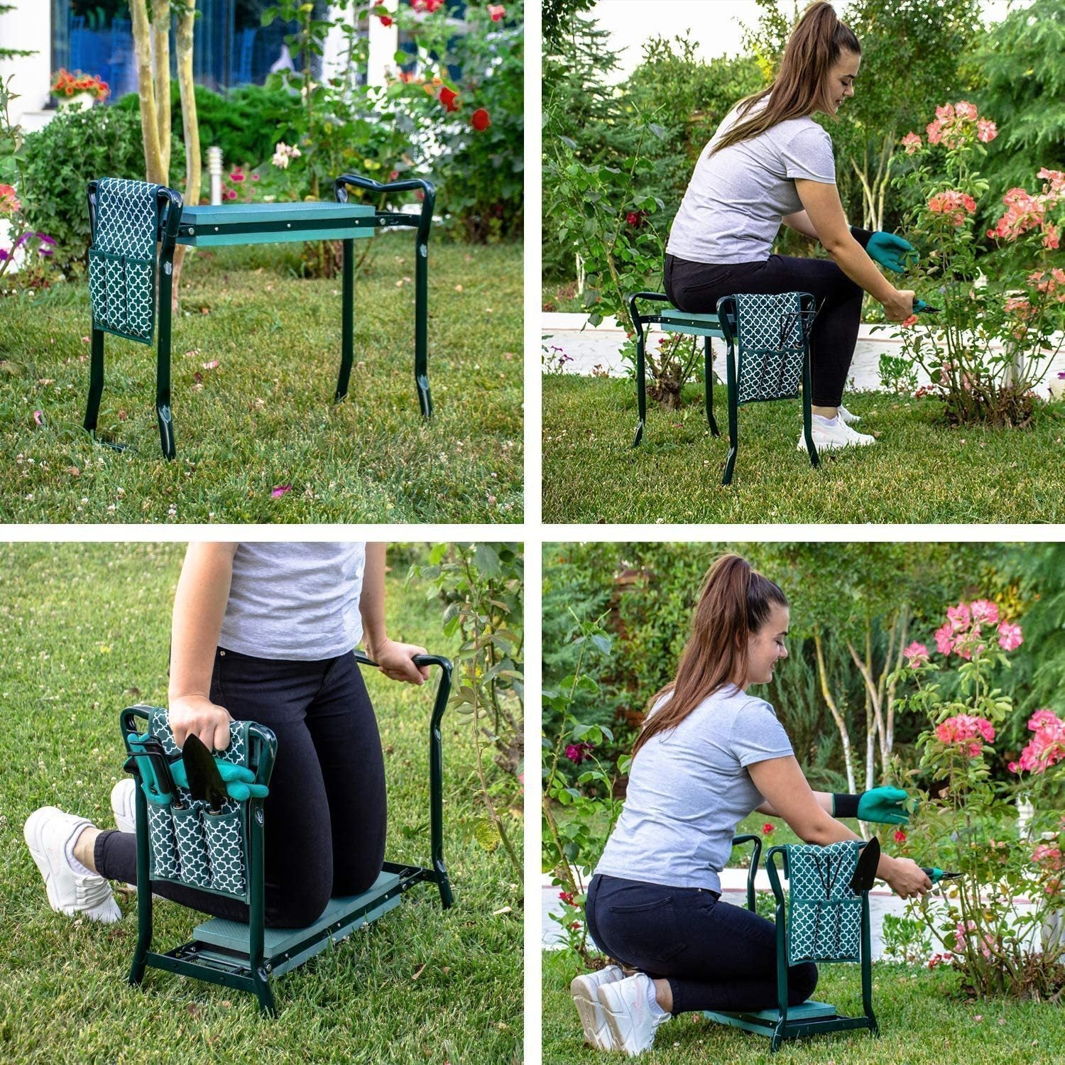 Garden Kneeler And Seat - Protects Your Knees, Clothes From Dirt & Grass Stains