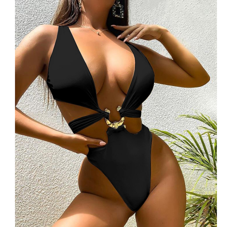 Twist Front High Waisted Bikini Swimsuit