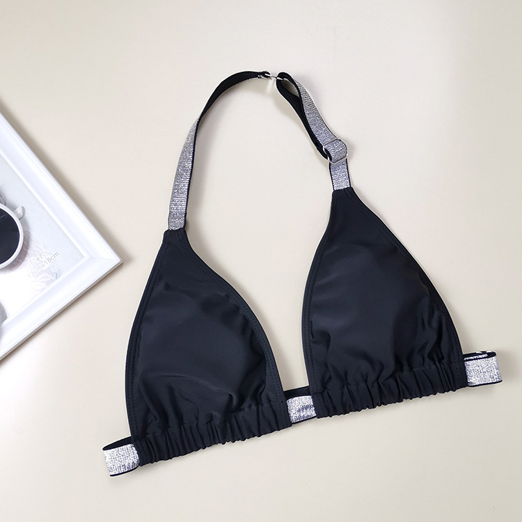 Plain Halter Bikini Swimsuit