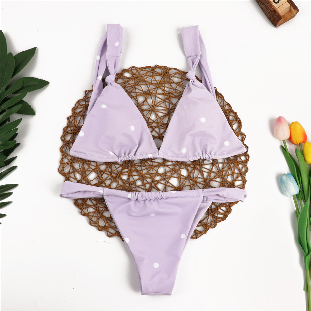 Plain Thong Bikini Swimsuit