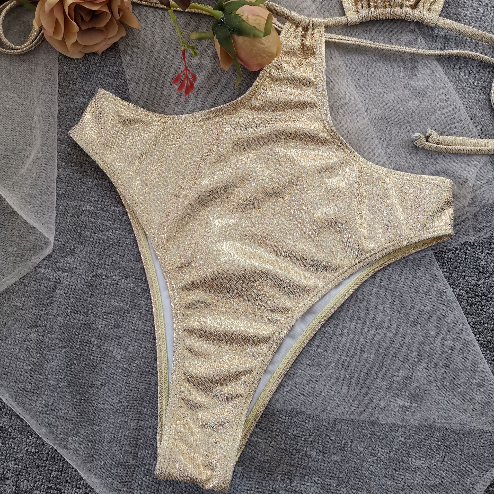 Halter Triangle Tie Side Bikini Swimsuit