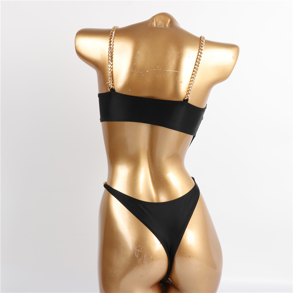 Chain Detail Thong Bikini Swimsuit