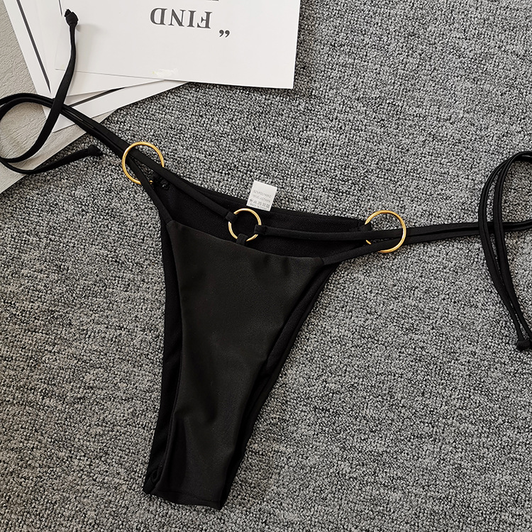 Tropical Ring Linked Halter Bikini Swimsuit